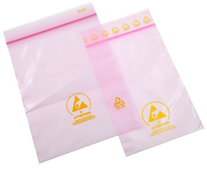 Customized Open Top Antistatic Safe Barrier Packing ESD Shielding Bags For Cleanroom