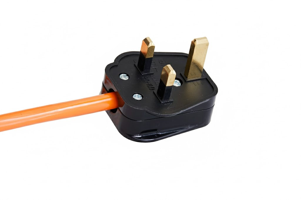 240V Plug Cable Spare Part For HAWO HPL WSZ/WVM 300 & 400 Hand Held Heat Sealer Tongs | Machine To Wall Fitted UK Type G 220-240v W/Open End for Wiring | Single Part Item 3.2 MTR Length