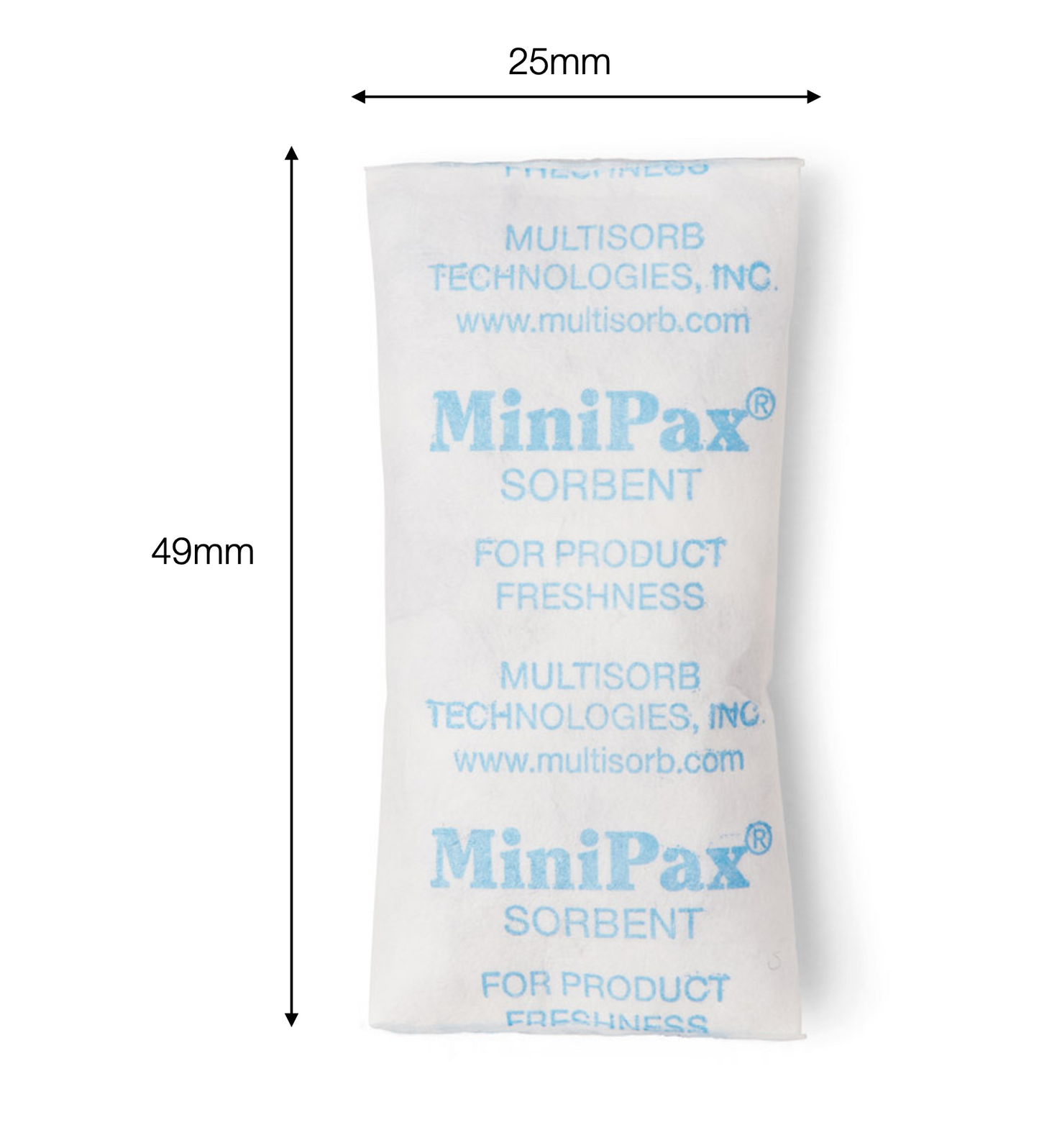 Multisorb MiniPax® Sorbent Packets. Pre Cut Silica Gel Packet Sizes