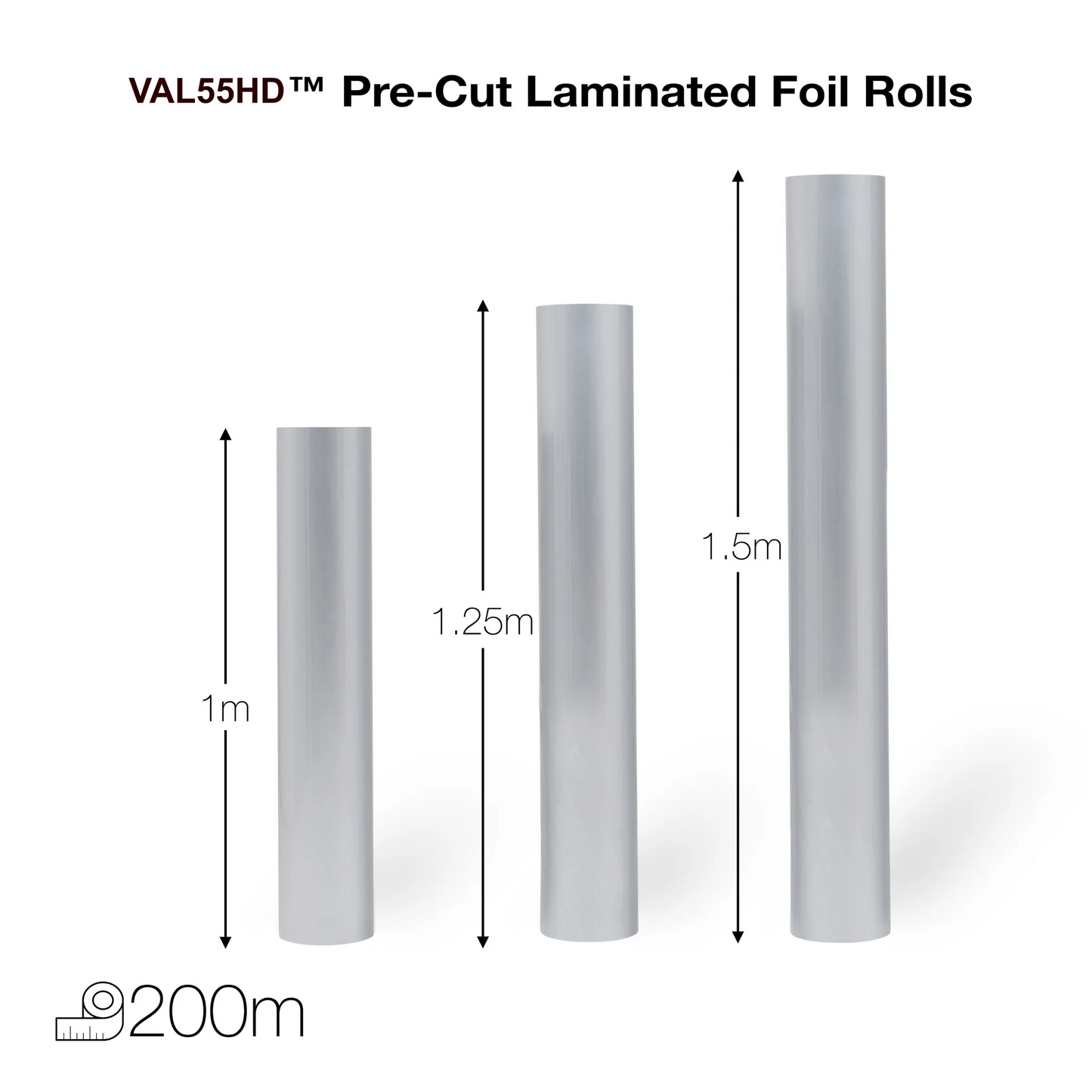 Barrier Foil Rolls VAL55HD Moistop Rolls | Pre-Cut Log Rolls | 1.25mtr, 1.25mtr or 1.5mtr Width x 200mtr Linear
