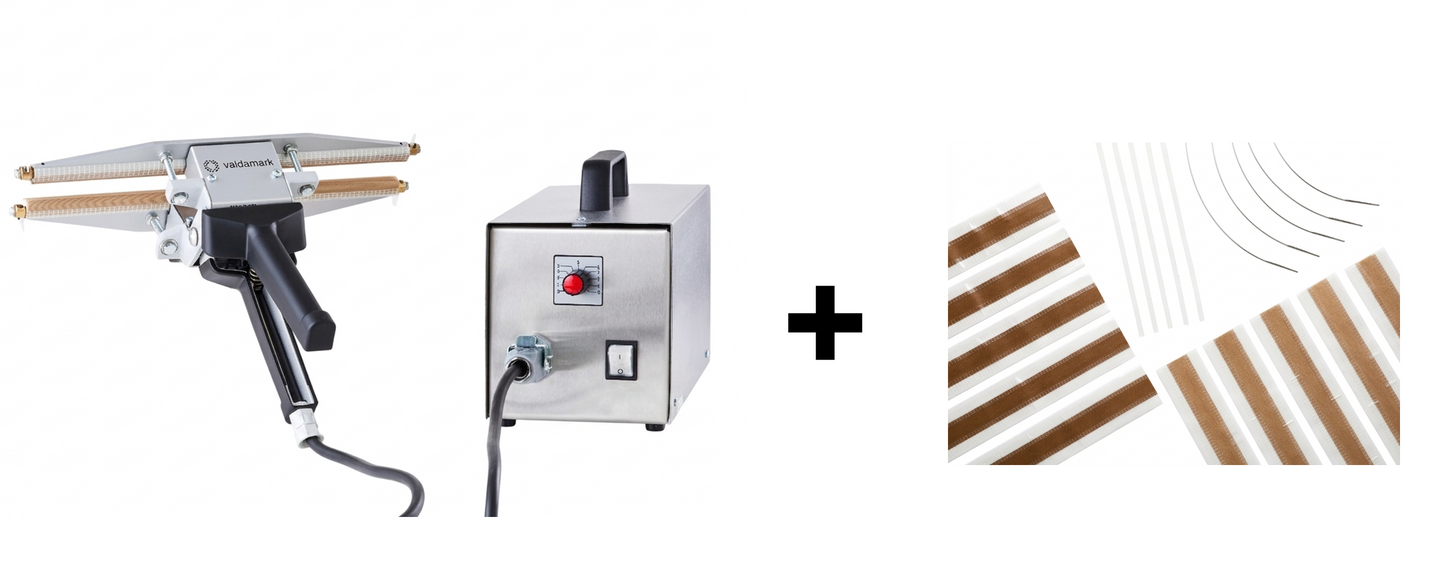 Hawo HPL ISZ IVM 300mm Hand Held Impulse Heat Sealer | Machine & Transformer Power Supply Box + Optional Spare Parts Kit