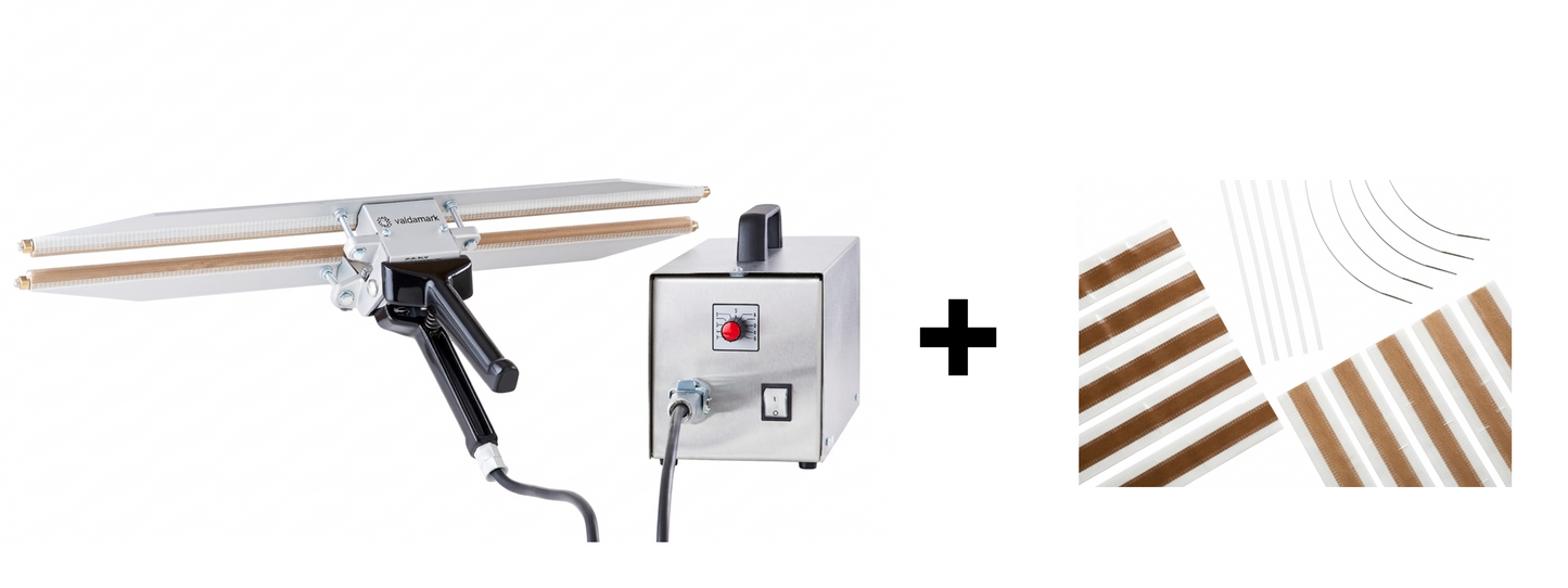 Hawo HPL ISZ IVM 630mm Hand Held Impulse Heat Sealer | Machine & Transformer Power Supply Box + Optional Spare Parts Kit